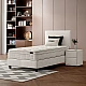 Upholstered bed with mattress COMO 90 x 200 - cream 01