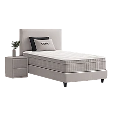 Upholstered bed with mattress COMO 90 x 200 - beige 020