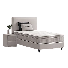Upholstered bed with mattress COMO 90 x 200 - beige 020