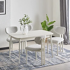 Extendable dining table ASENSIO - cream matt SCM