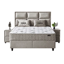 Тапицирана спалня с матрак CARIA 160 x 200 - перла SY