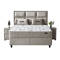 Upholstered bedroom with mattress CARIA 160 x 200 - pearl SY