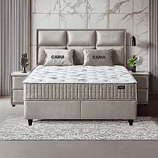 Upholstered bedroom with mattress CARIA 160 x 200 - pearl SY