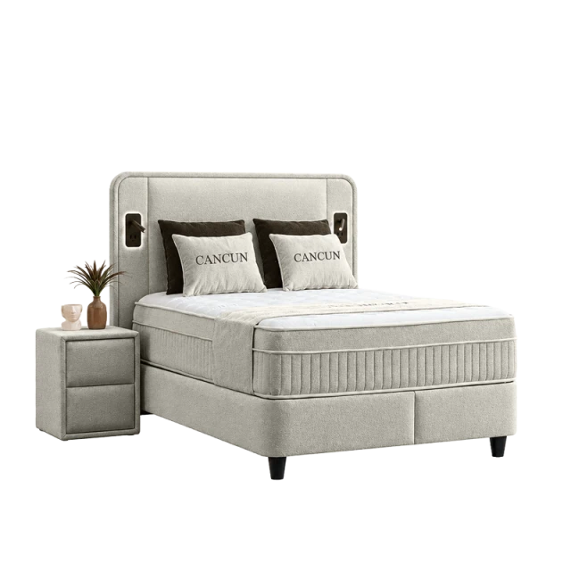 Υπνοδωμάτιο με ταπετσαρία και στρώμα CANCUN 140 X 200 - latte 06