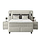 Upholstered bedroom with mattress CANCUN 140 X 200 - latte 06