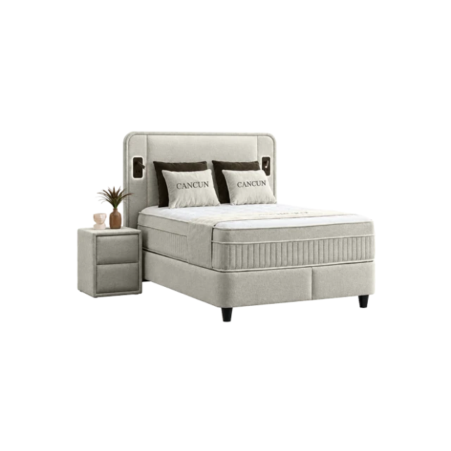 Υπνοδωμάτιο με ταπετσαρία και στρώμα CANCUN 140 X 200 - latte 06