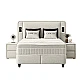 Upholstered bedroom with mattress CANCUN 140 X 200 - cream 01