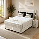Upholstered bedroom with mattress CANCUN 140 X 200 - cream 01