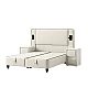 Upholstered bedroom with mattress CANCUN 140 X 200 - cream 01