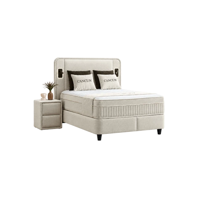 Υπνοδωμάτιο με ταπετσαρία και στρώμα CANCUN 140 X 200 - κρεμ 01
