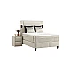 Upholstered bedroom with mattress CANCUN 140 X 200 - cream 01