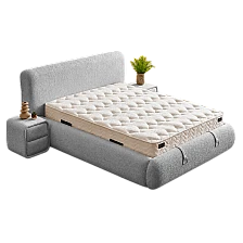 Upholstered bedroom with mattress RODOS PRO 160 x 200 - gray 18