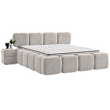Upholstered bedroom with LEGO mattress 160 x 200 - cream 02