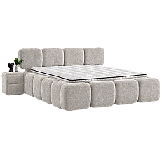 Upholstered bedroom with LEGO mattress 160 x 200 - cream 02