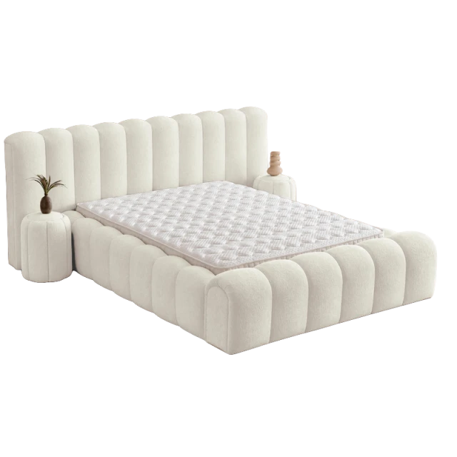 Υπνοδωμάτιο με ταπετσαρία και στρώμα CARLA 180 x 200 - κρεμ 02