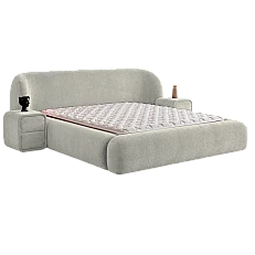 Upholstered bedroom with mattress BOHEM 160 x 200 - beige 07