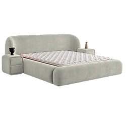Upholstered bedroom with mattress BOHEM 160 x 200 - beige 07