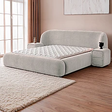 Upholstered bedroom with mattress BOHEM 180 x 200 - pearl SY