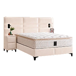 Upholstered bedroom with mattress MATHILDA 180 x 200 - cream 02