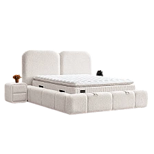 Upholstered bedroom with mattress BUDVA 160 x 200 - pearl 03