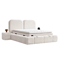 Upholstered bedroom with mattress BUDVA 160 x 200 - pearl 03