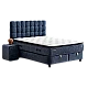 Upholstered bedroom with mattress ROYAL 160 x 200 - dark blue