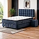 Upholstered bedroom with mattress ROYAL 160 x 200 - dark blue