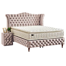 Upholstered bedroom with mattress DIMMAX 160 x 200 - cream 03