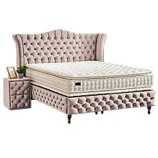 Тапицирана спалня с матрак DIMMAX 160 х 200 - крем 03