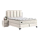Upholstered bedroom with mattress HERMES 160 x 200 - ivory AN