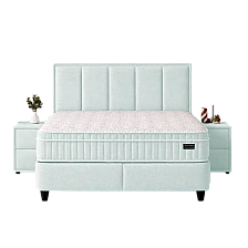 Upholstered bedroom with mattress ROYCE 160 x 200 - light green 03