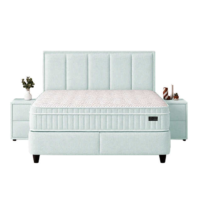 Υπνοδωμάτιο με ταπετσαρία και στρώμα ROYCE 160 x 200 - ανοιχτό πράσινο 03