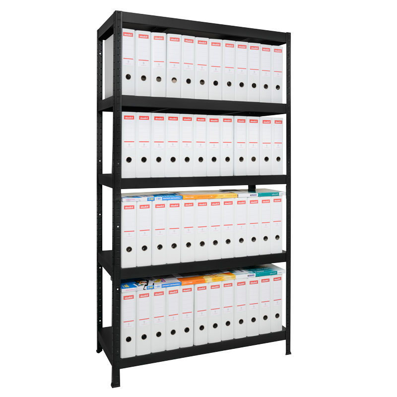 Μεταλλική βάση HARD 180x90x40 cm, έως 130 kg ανά ράφι - μαύρη