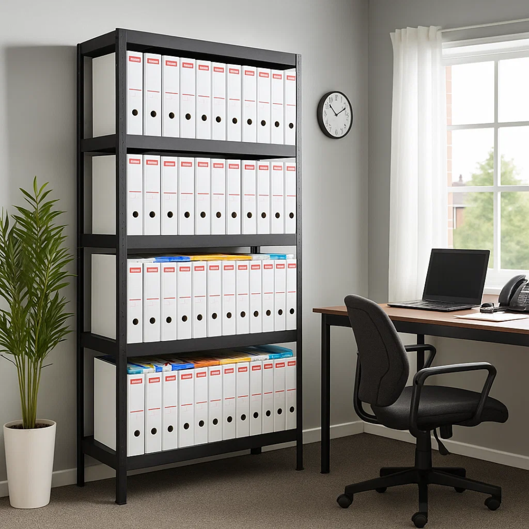 Μεταλλική βάση HARD 180x90x40 cm, έως 130 kg ανά ράφι - μαύρη