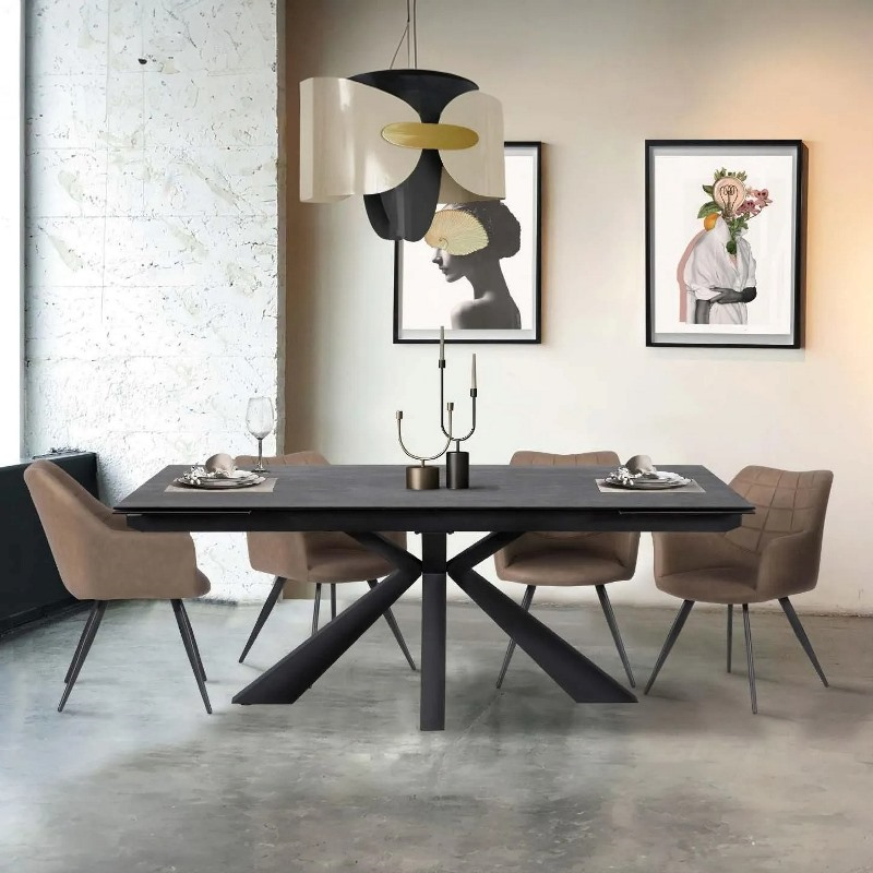 Extendable dining table OTTAWA - titanium