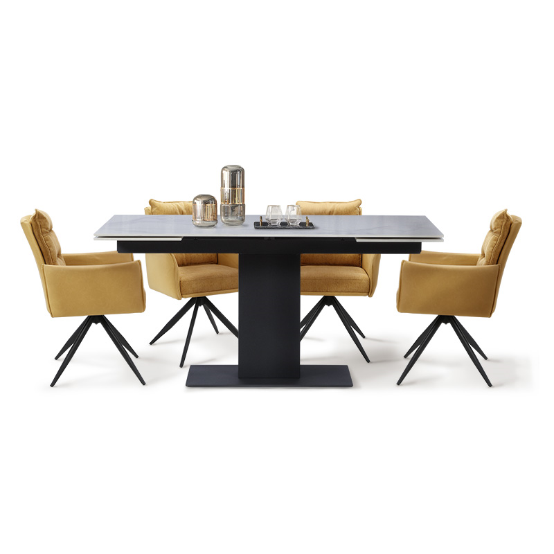 Extendable dining table JURATA - white
