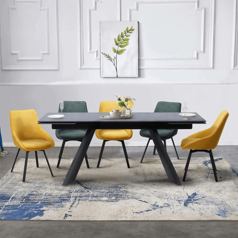 Extendable dining table GLOGOW - black