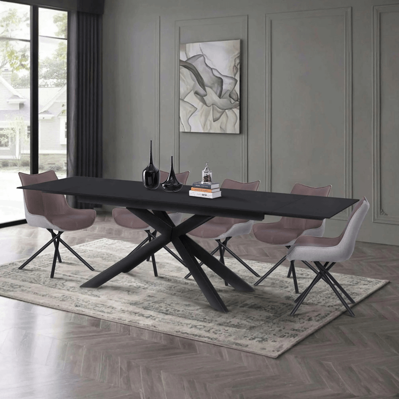 Extendable dining table ELK - black