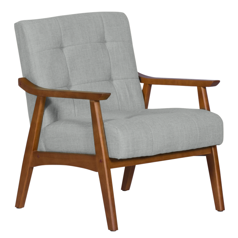 Armchair LEO - walnut - gray