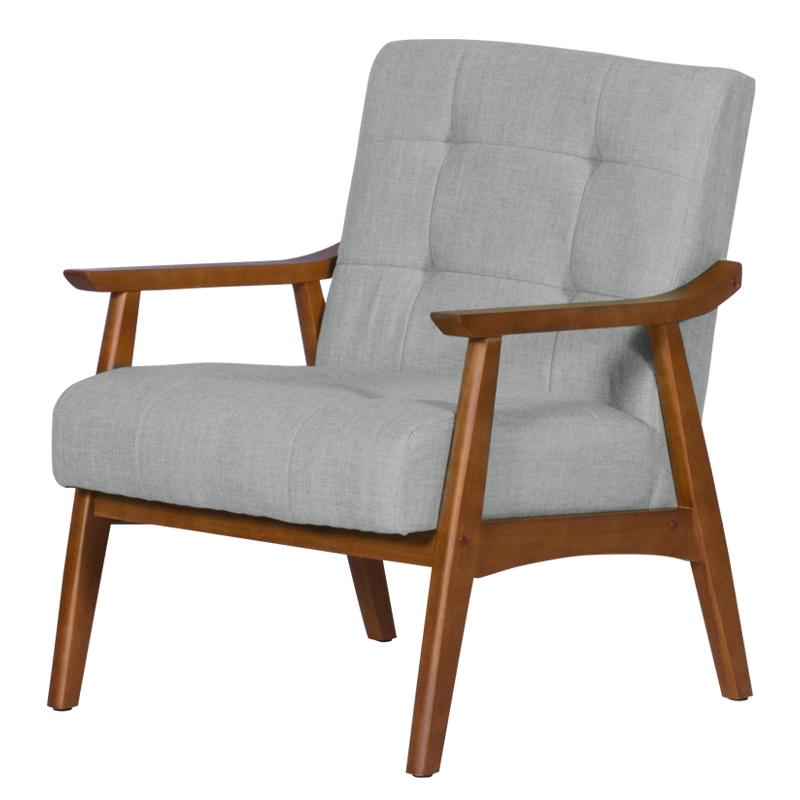 Armchair LEO - walnut - gray