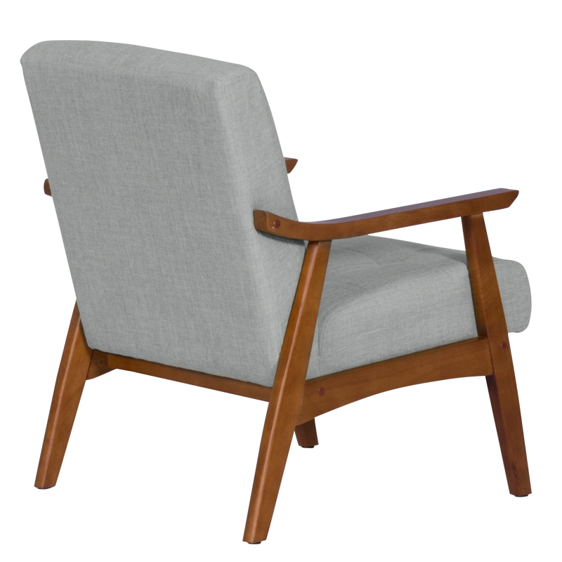 Armchair LEO - walnut - gray