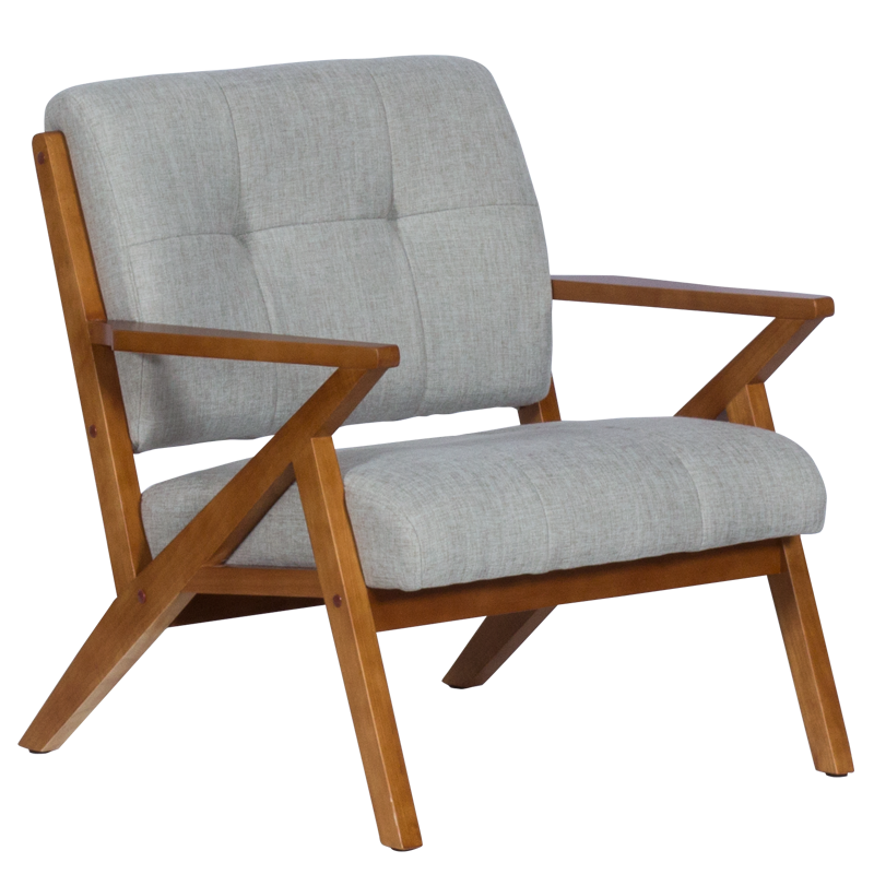 Armchair LUCAS - walnut - gray