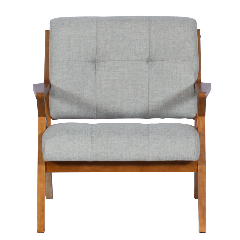 Armchair LUCAS - walnut - gray
