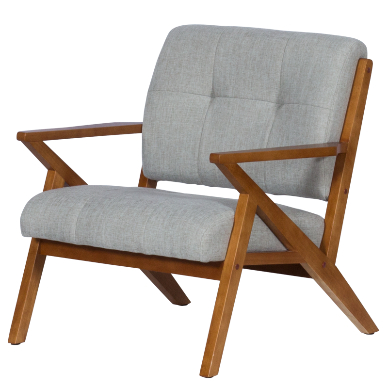 Armchair LUCAS - walnut - gray