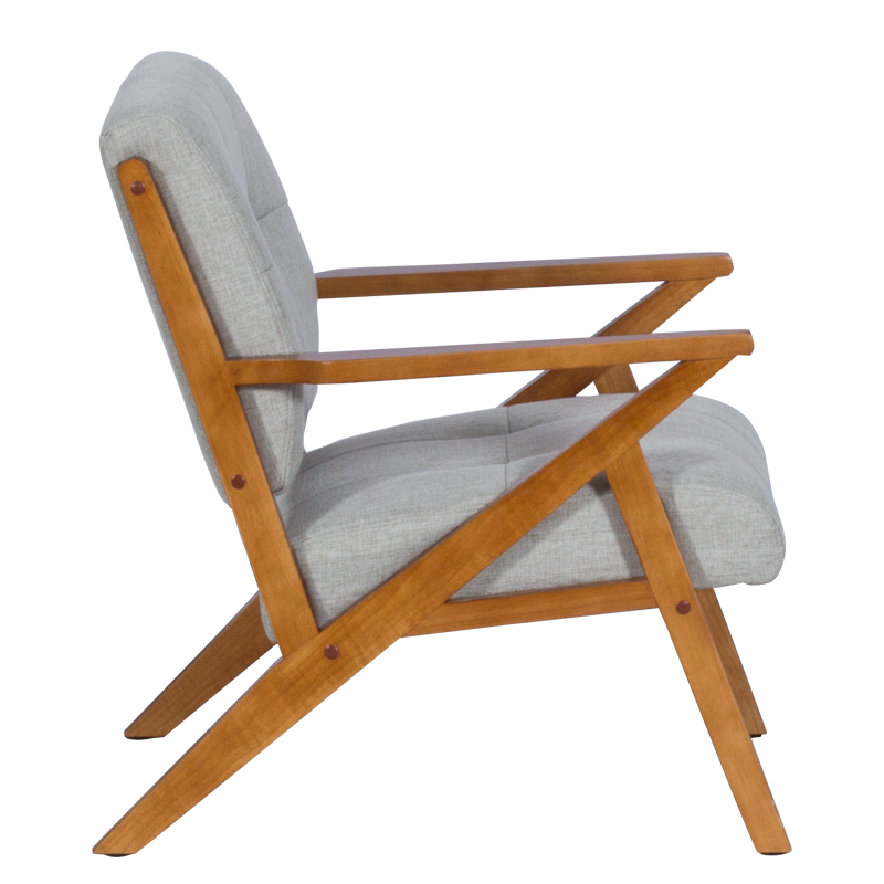 Armchair LUCAS - walnut - gray