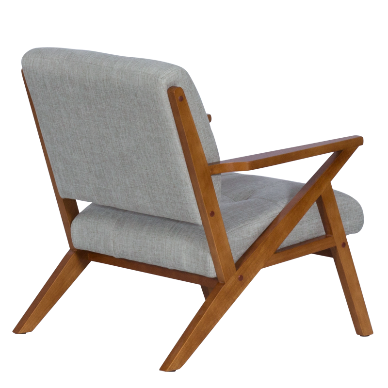 Armchair LUCAS - walnut - gray