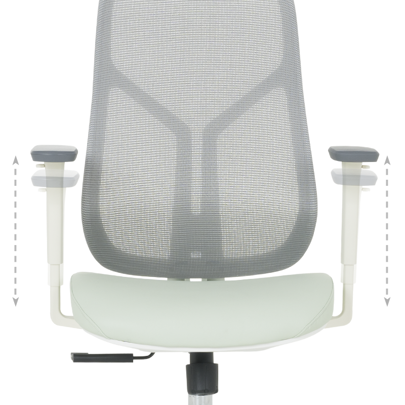 Ergonomic chair Carmen 7901 W eco-leather - gray-light green