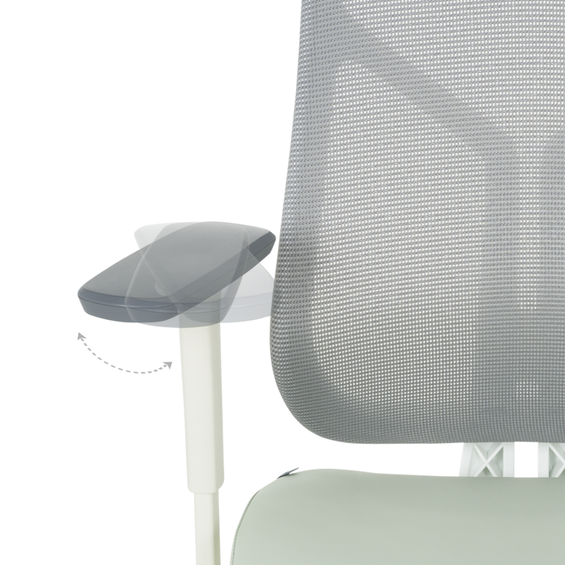 Ergonomic chair Carmen 7901 W eco-leather - gray-light green