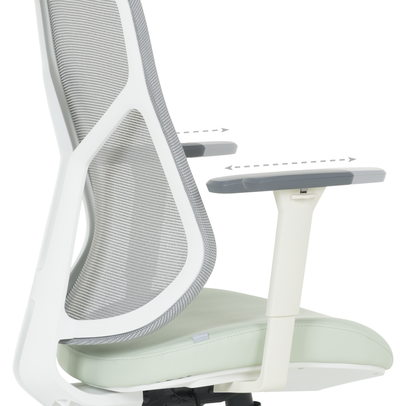 Ergonomic chair Carmen 7901 W eco-leather - gray-light green