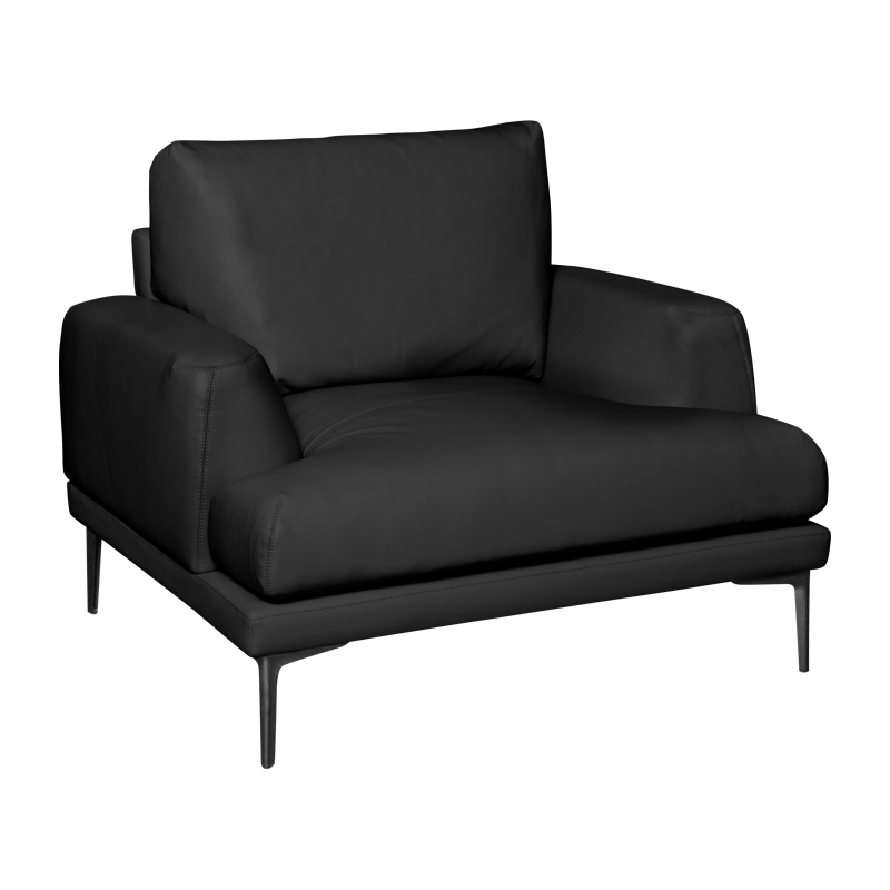 Leather armchair GRASTEN LUX - black